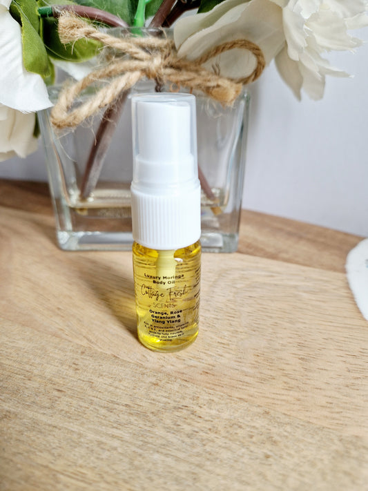 Natural Vegan - Luxurious Moringa Body Oil: Orange, Rose Geranium & Ylang Ylang Scented