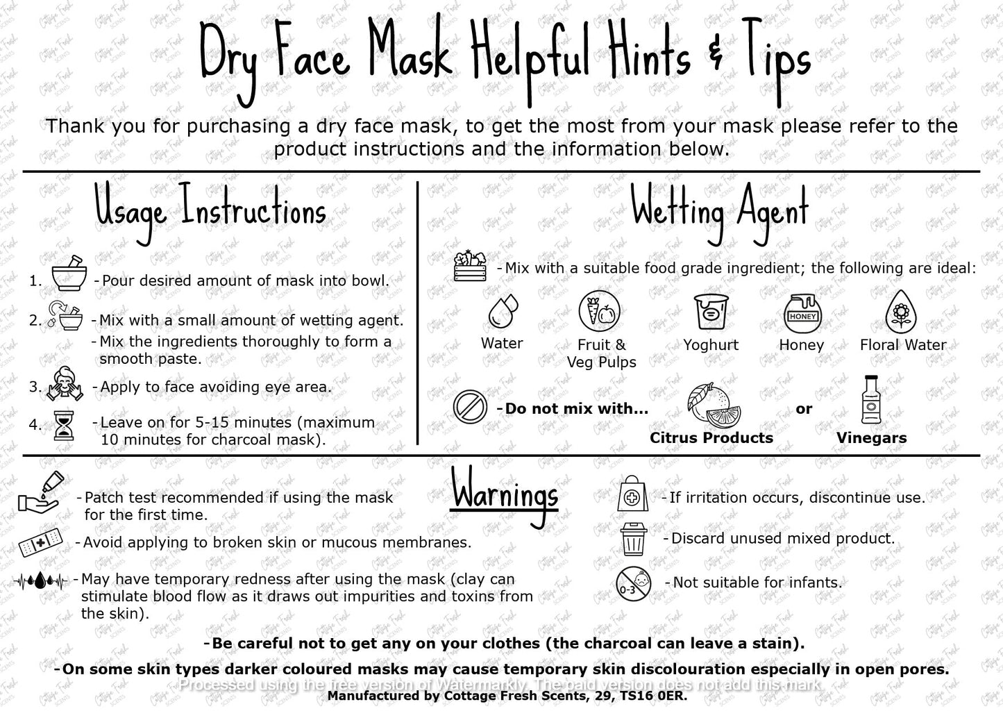 Cocoa & Buttermilk Luxurious Dry Face Mask - Dry Clay Face Mask - Cottage Fresh Scents