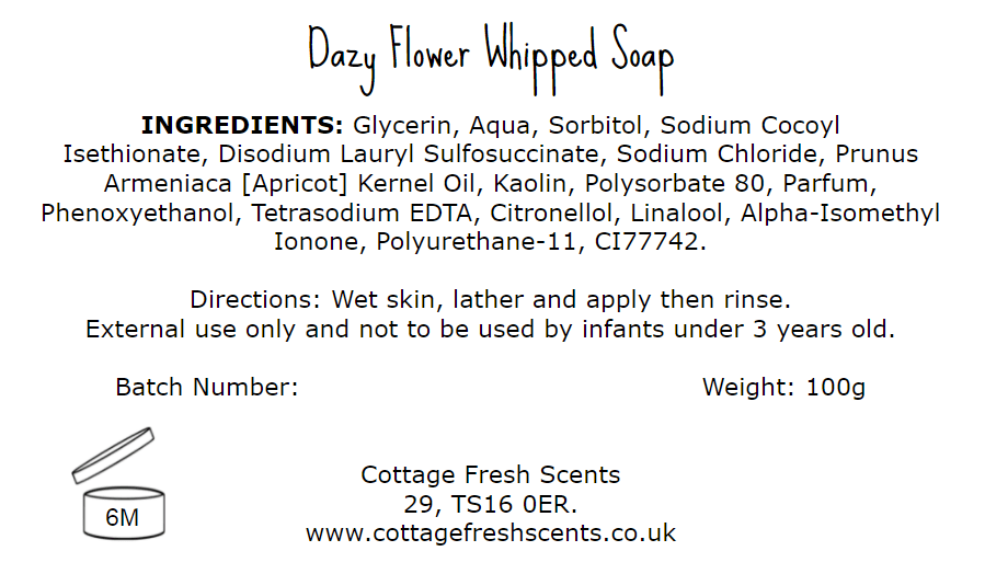 Dazy Flower Whipped Soap - Whipped Soap - Cottage Fresh Scents