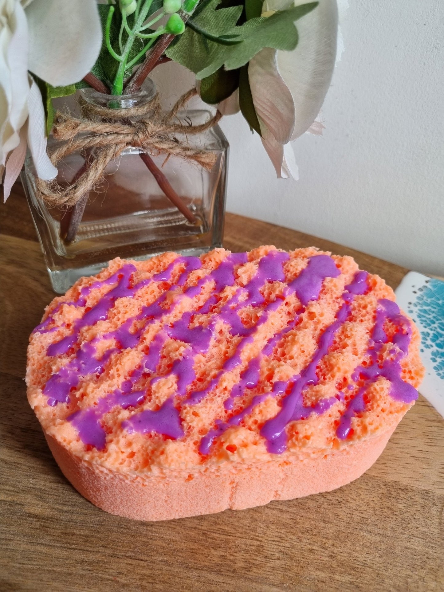 Exotic Passionfruit Soap Infused Exfoliating Massage Sponge - Soap Sponge - Cottage Fresh Scents