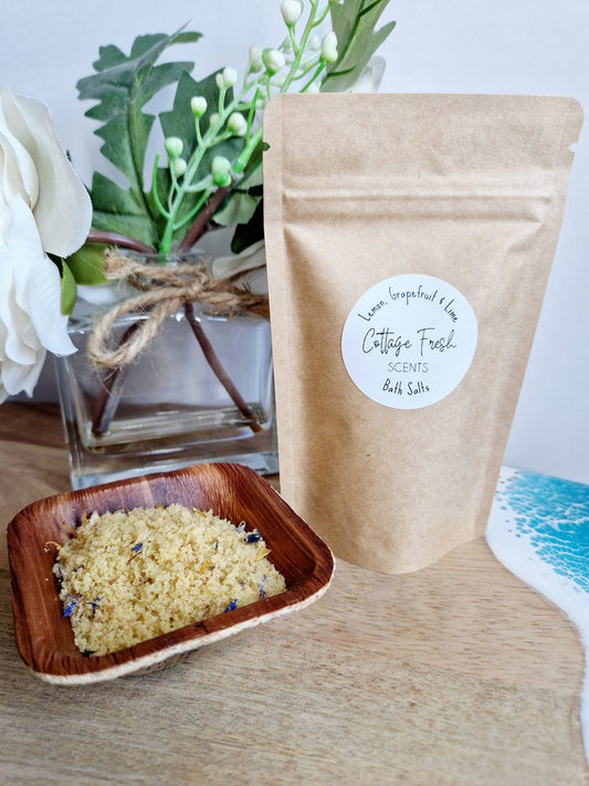 Lemon, Grapefruit & Lime Bath Salts - Vegan Self Care Gift - Bath Salts - Cottage Fresh Scents