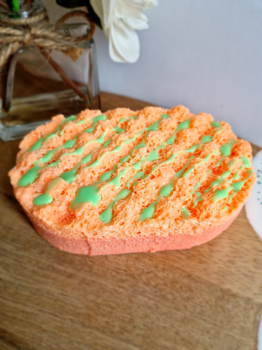 Mango Passion Soap Infused Exfoliating Massage Sponge - Soap Sponge - Cottage Fresh Scents