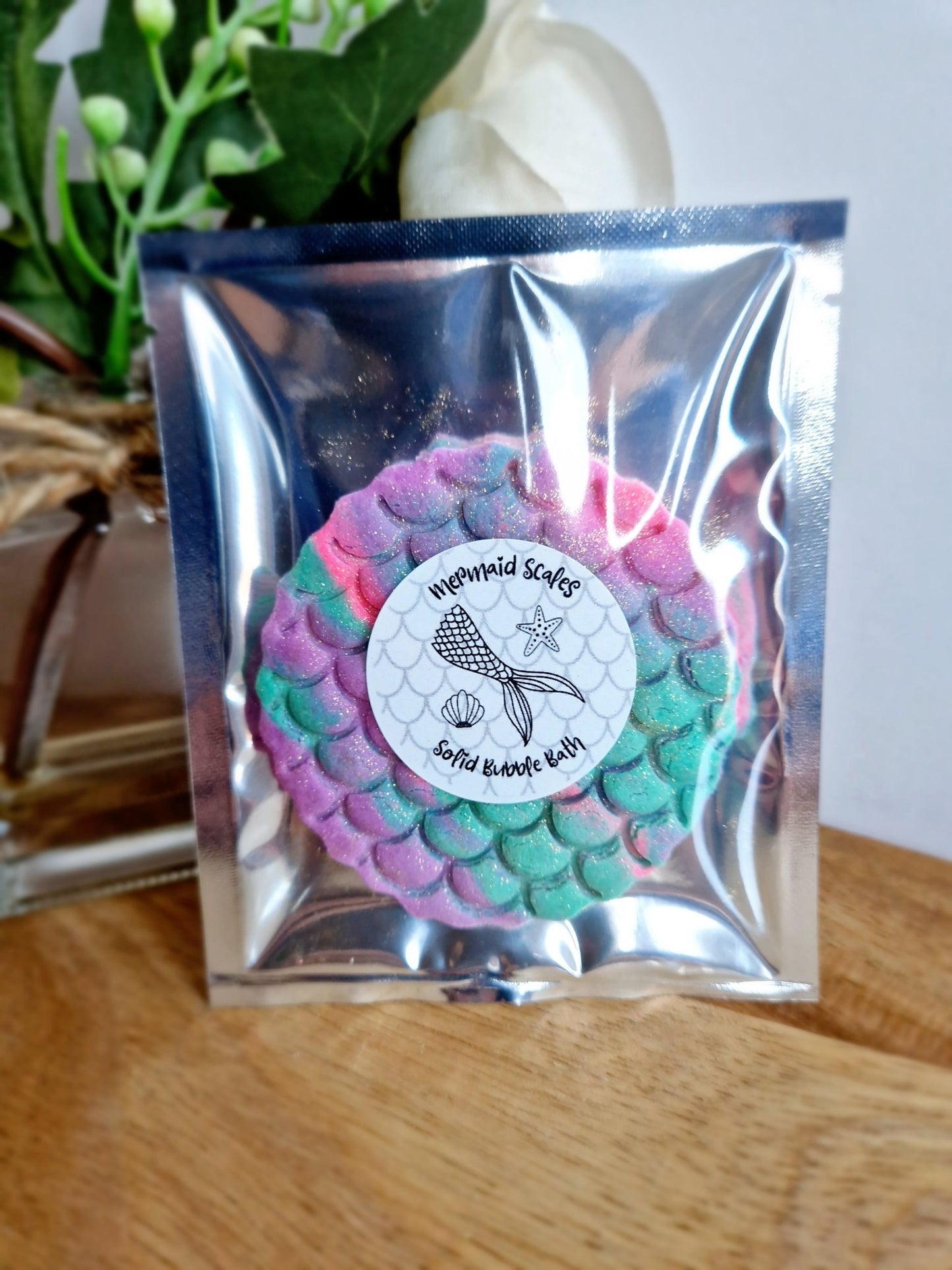 Mermaid Themed Solid Bubble Bath - Solid Bubble Bath Bar - Cottage Fresh Scents
