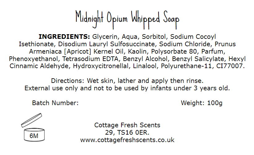 Midnight Opium Whipped Soap - Whipped Soap - Cottage Fresh Scents