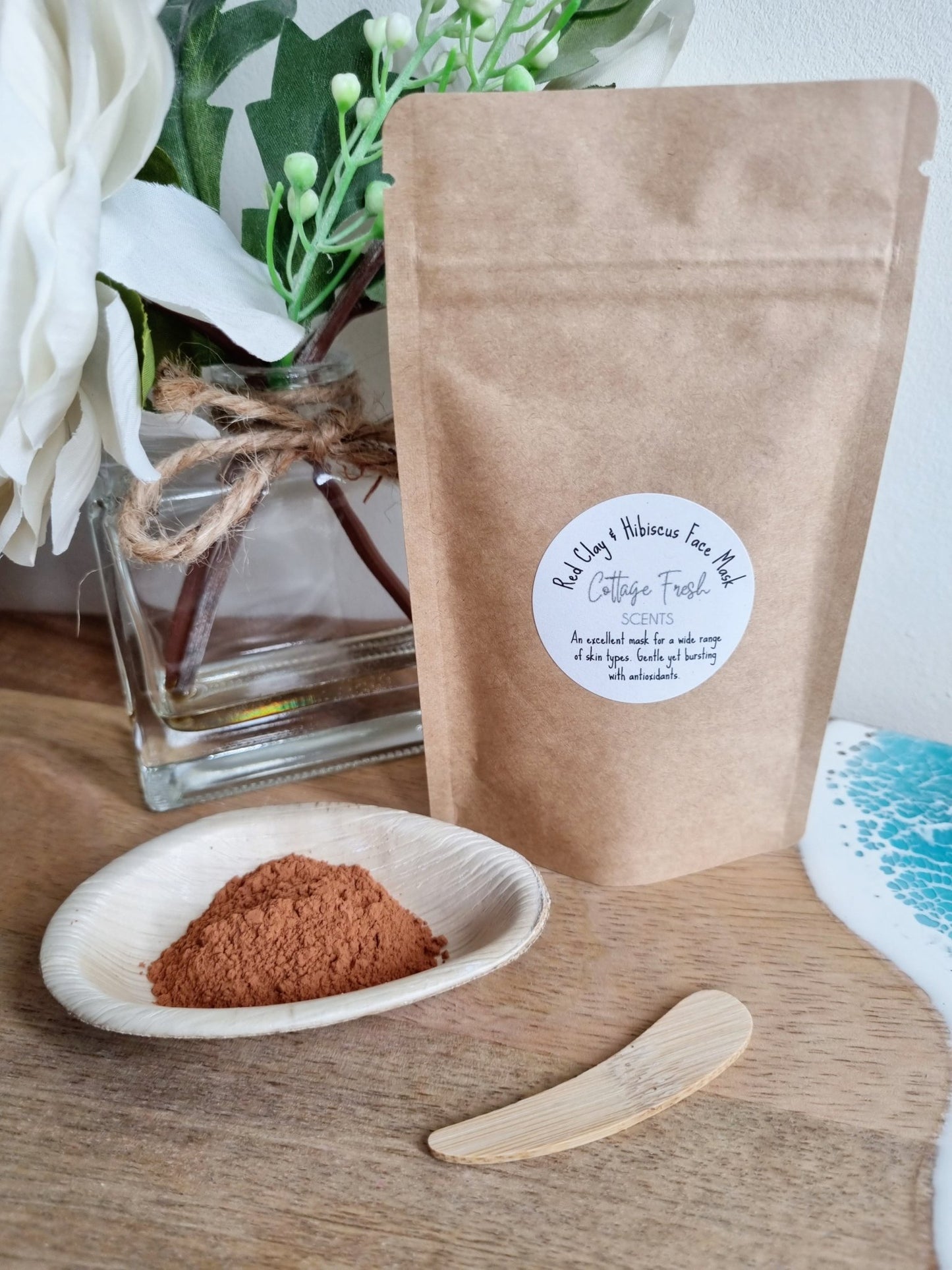 Red Clay & Hibiscus Luxurious Dry Clay Face Mask - Dry Clay Face Mask - Cottage Fresh Scents