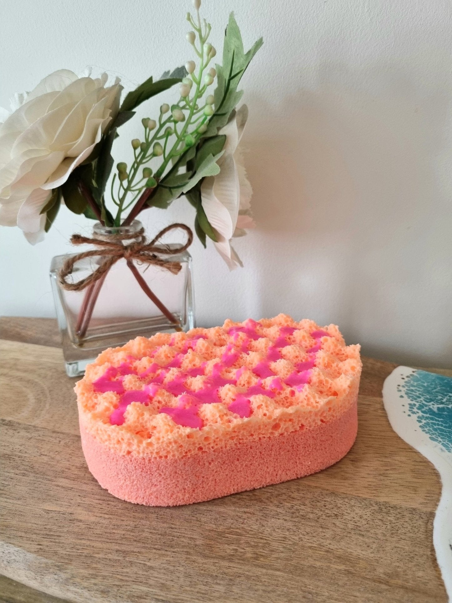 REDUCED TO CLEAR - "Whoopsie" Imperfect Soap Infused Exfoliating Massage Sponge - Soap Sponge - Cottage Fresh Scents