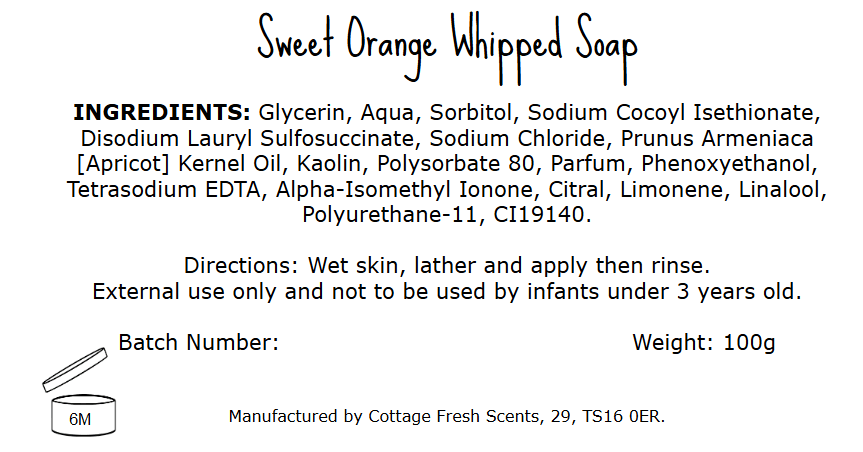 Sweet Orange Whipped Soap - Whipped Soap - Cottage Fresh Scents