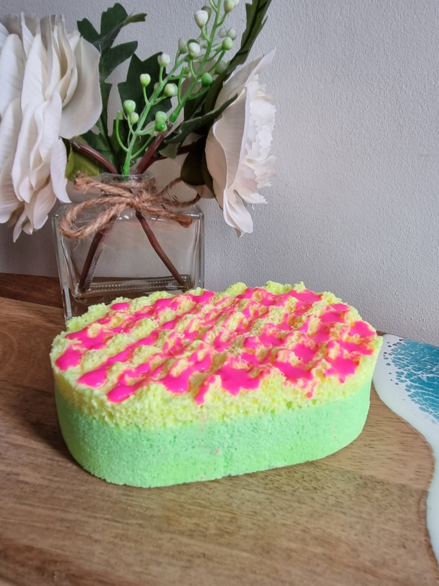Tropical Twist Soap Infused Exfoliating Massage Sponge - Soap Sponge - Cottage Fresh Scents