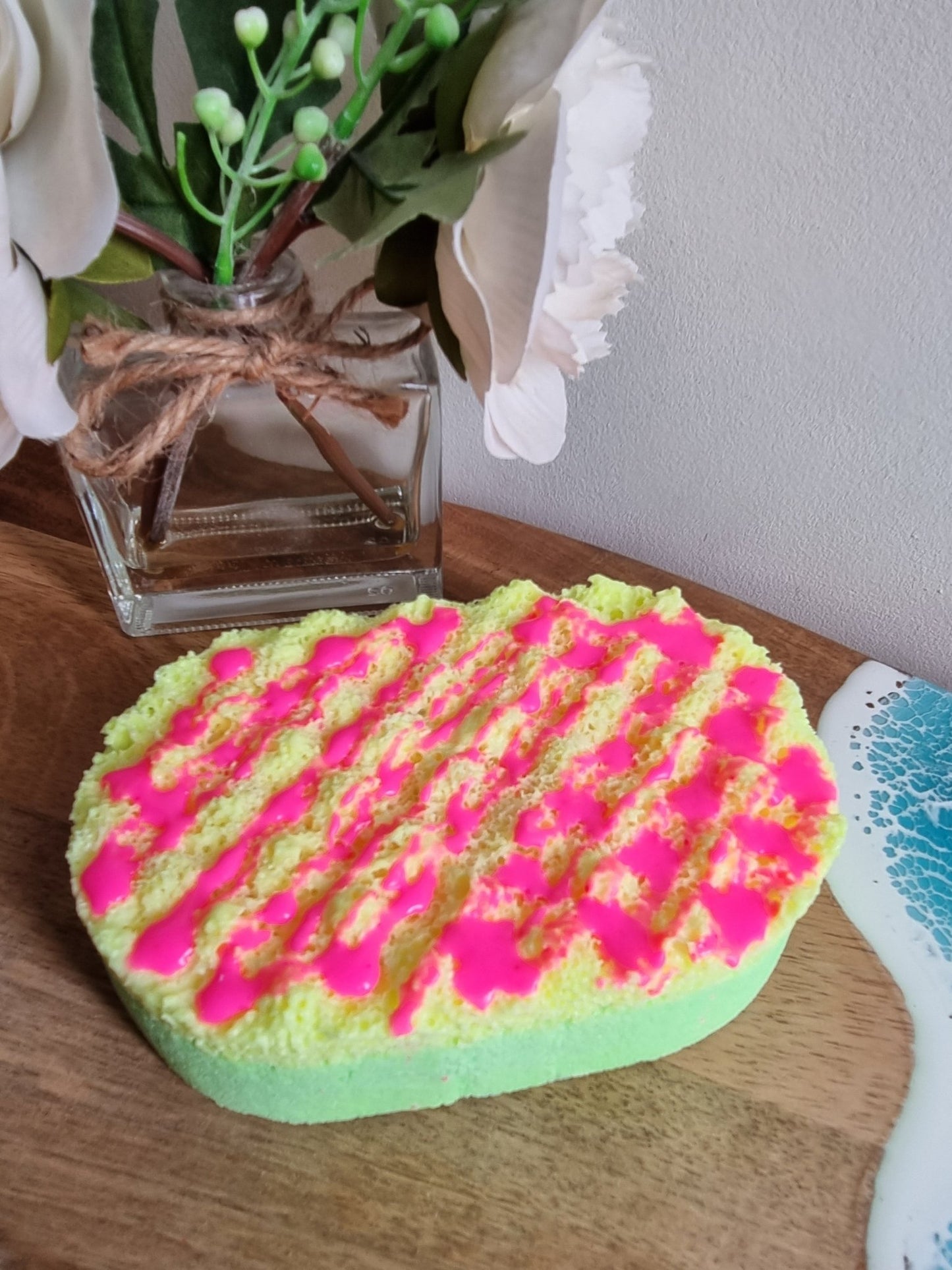 Tropical Twist Soap Infused Exfoliating Massage Sponge - Soap Sponge - Cottage Fresh Scents