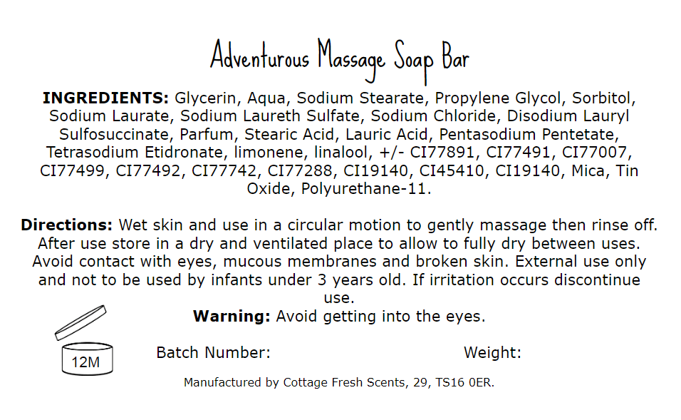 Adventurous Massage Soap Bar - Massage Soap Bar - Cottage Fresh Scents