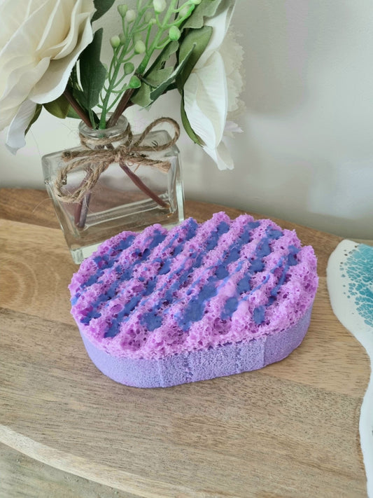 Blueberry Jam Soap Infused Exfoliating Massage Sponge - Soap Sponge - Cottage Fresh Scents