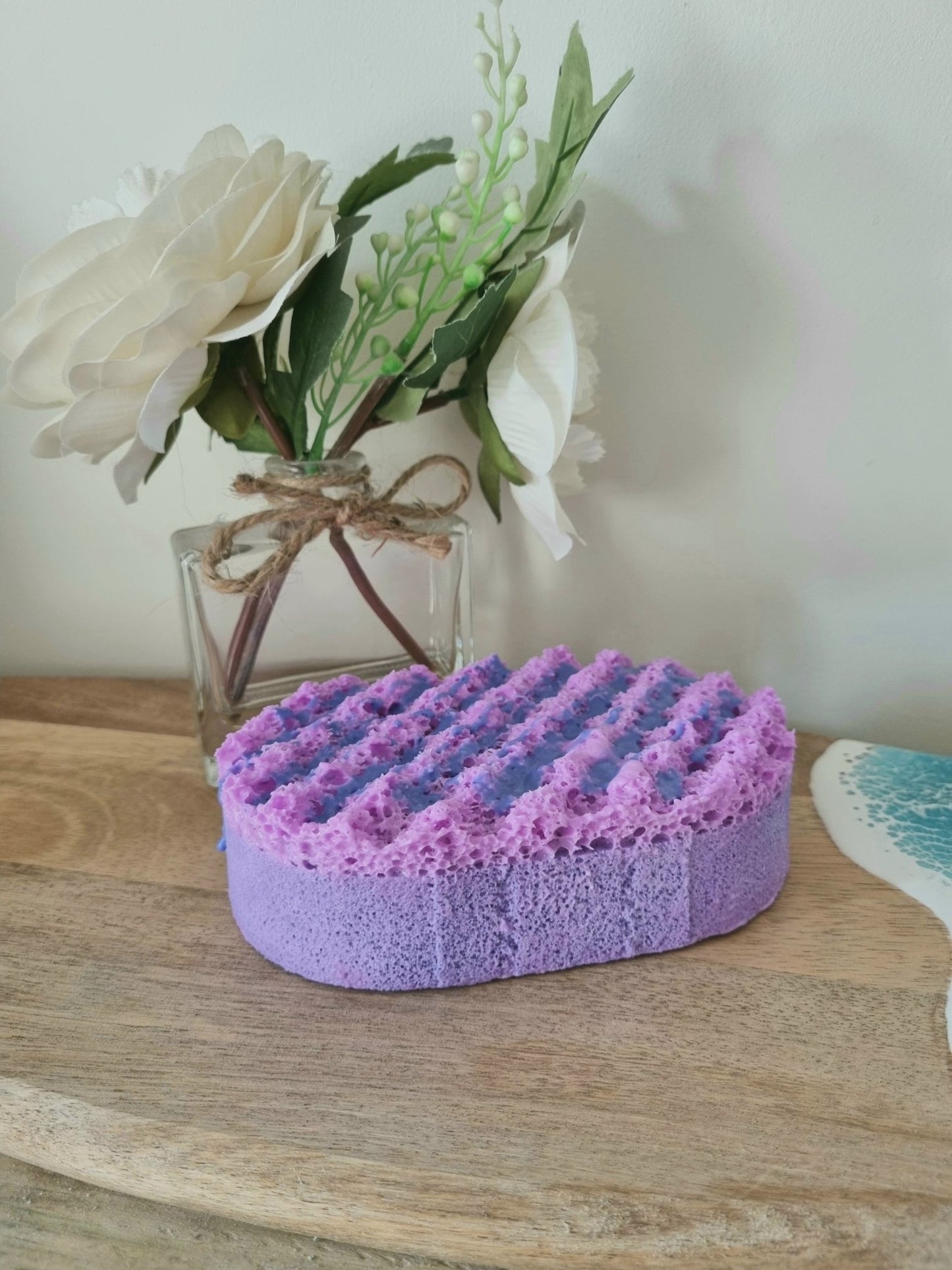 Blueberry Jam Soap Infused Exfoliating Massage Sponge - Soap Sponge - Cottage Fresh Scents