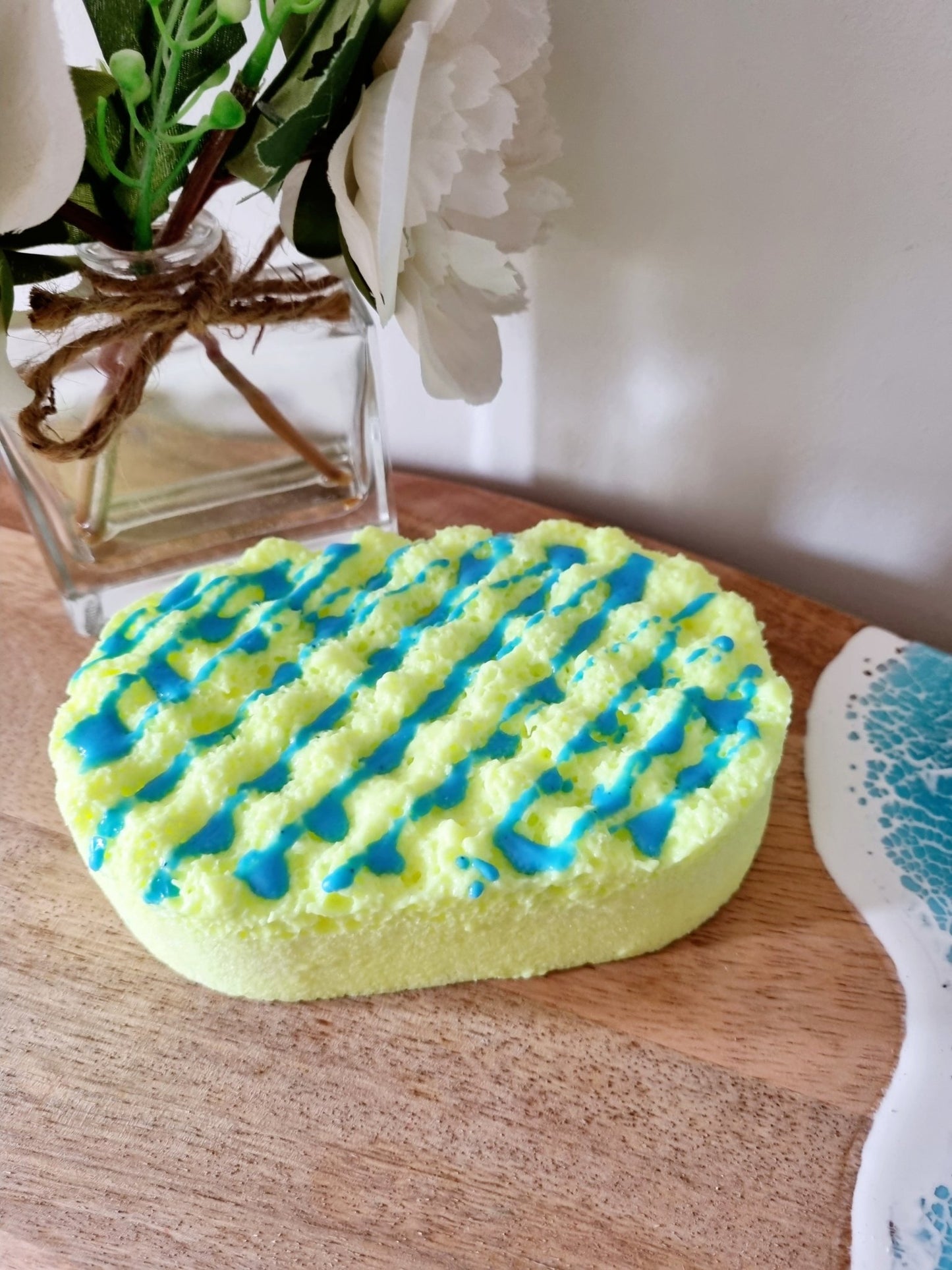 Coastal Breeze Soap Infused Exfoliating Massage Sponge - Soap Sponge - Cottage Fresh Scents