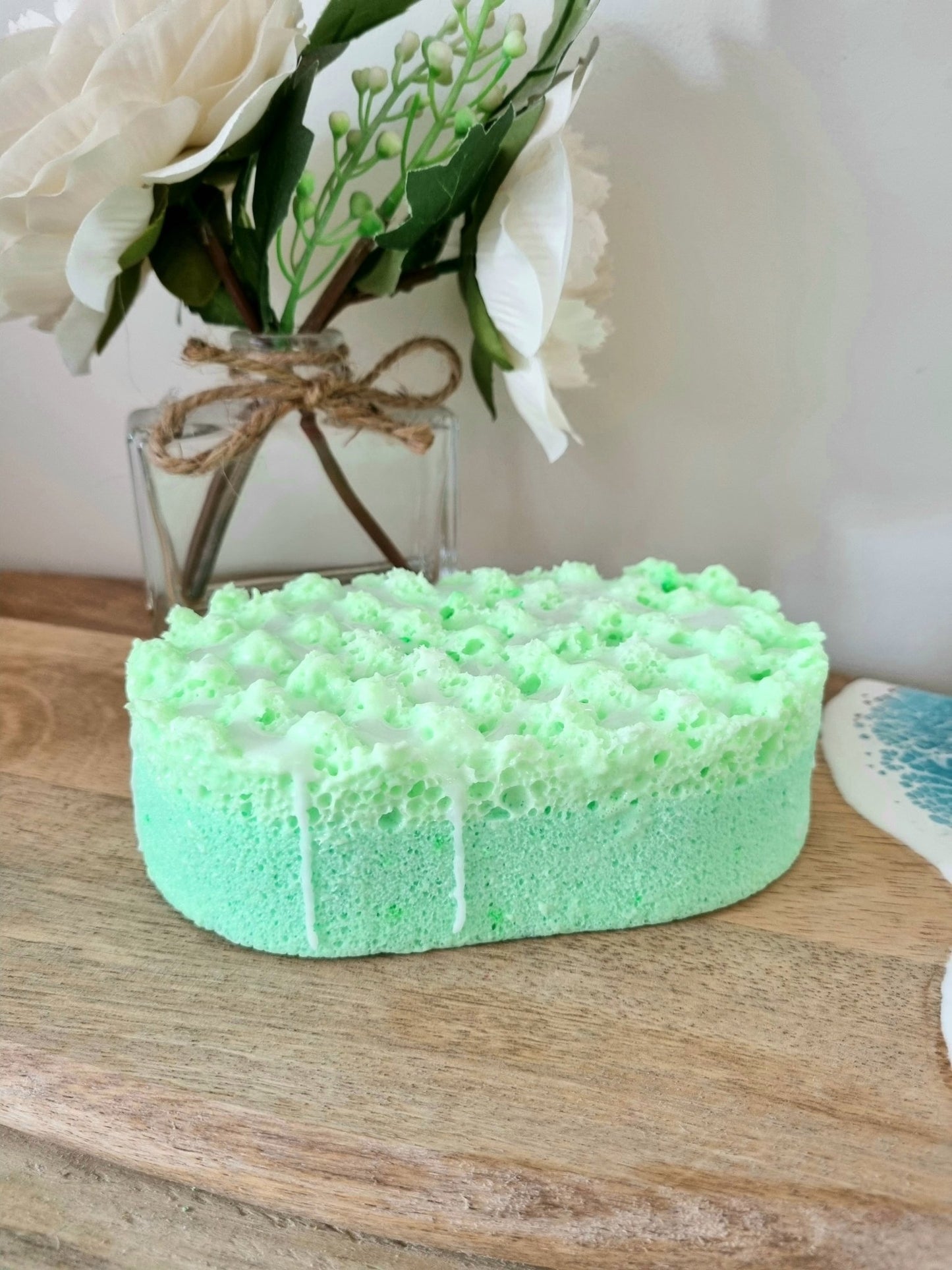 Green Apple Soap Infused Exfoliating Massage Sponge - Soap Sponge - Cottage Fresh Scents