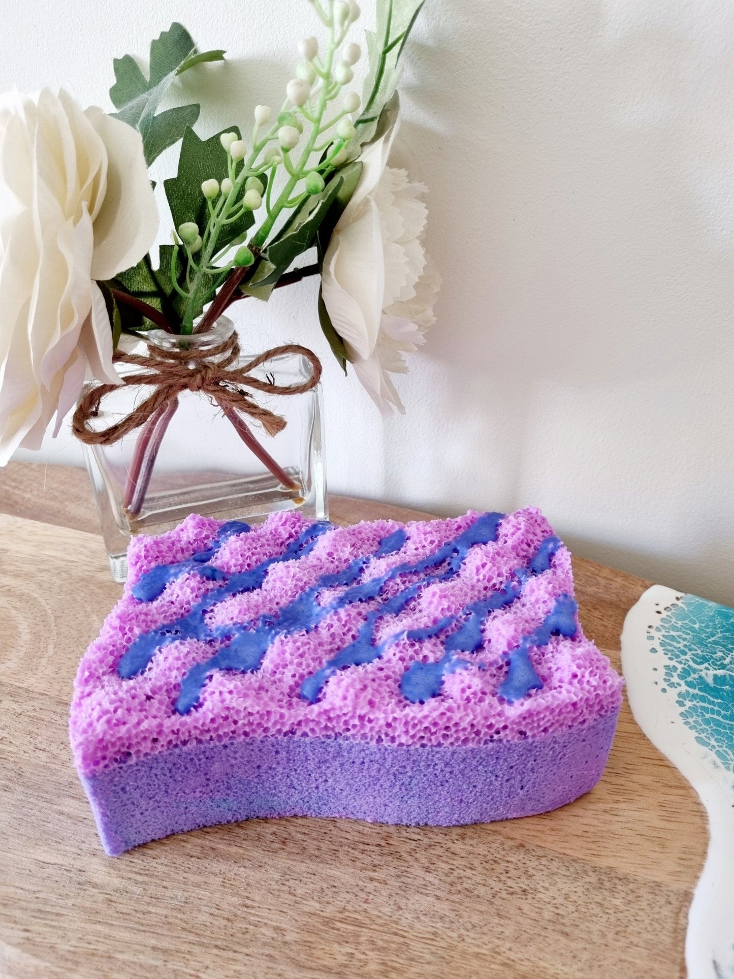 LIMITED EDITION - Wavy Soap Infused Exfoliating Massage Sponge - Soap Sponge - Cottage Fresh Scents