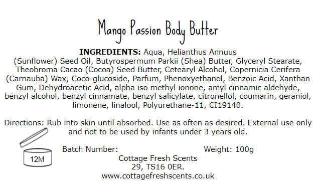 Mango Passion Luxury Whipped Body Butter - Body Butter - Cottage Fresh Scents