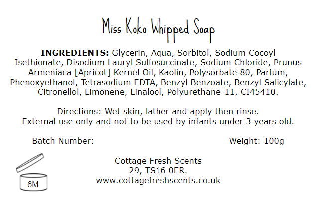 Miss Koko Whipped Soap - Whipped Soap - Cottage Fresh Scents