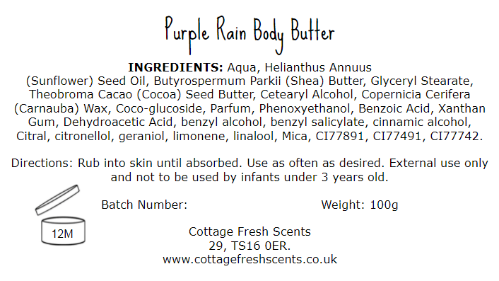 Purple Rain Luxury Whipped Body Butter Mousse - Body Butter - Cottage Fresh Scents