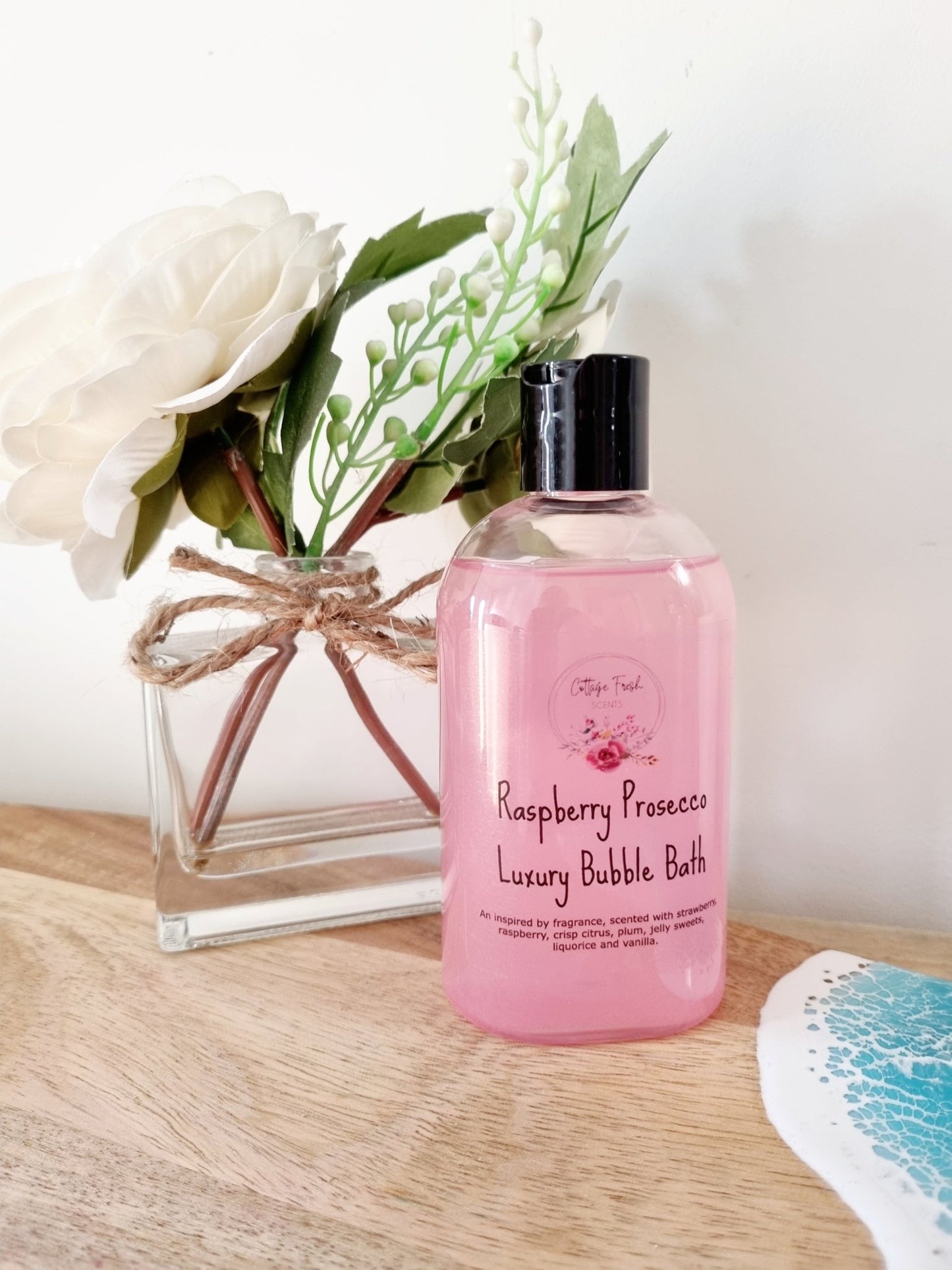 Raspberry Prosecco Luxury Bubble Bath - Bubble Bath - Cottage Fresh Scents
