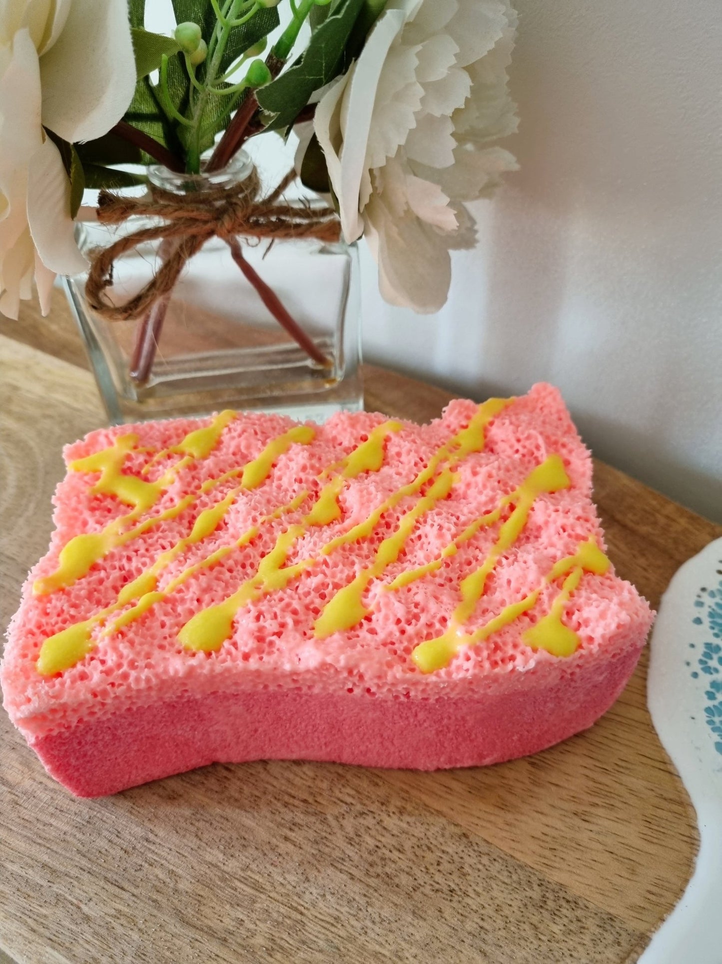 REDUCED TO CLEAR - Wavy Soap Infused Exfoliating Massage Sponge - Soap Sponge - Cottage Fresh Scents