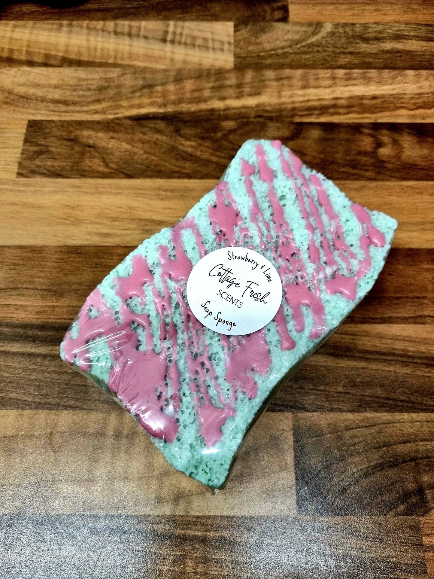 REDUCED TO CLEAR - Wavy Soap Infused Exfoliating Massage Sponge - Soap Sponge - Cottage Fresh Scents