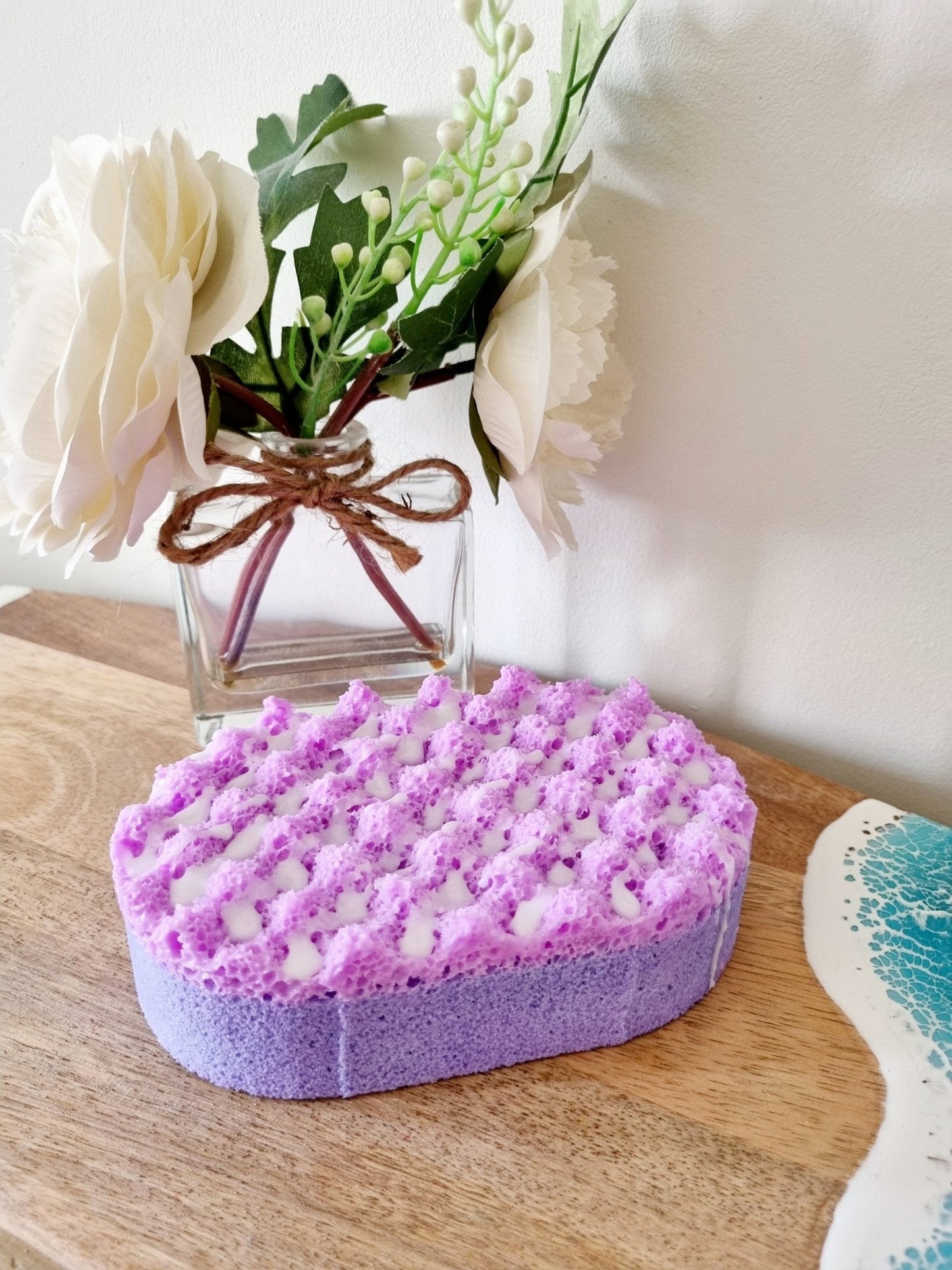REDUCED TO CLEAR - "Whoopsie" Imperfect Soap Infused Exfoliating Massage Sponge - Soap Sponge - Cottage Fresh Scents