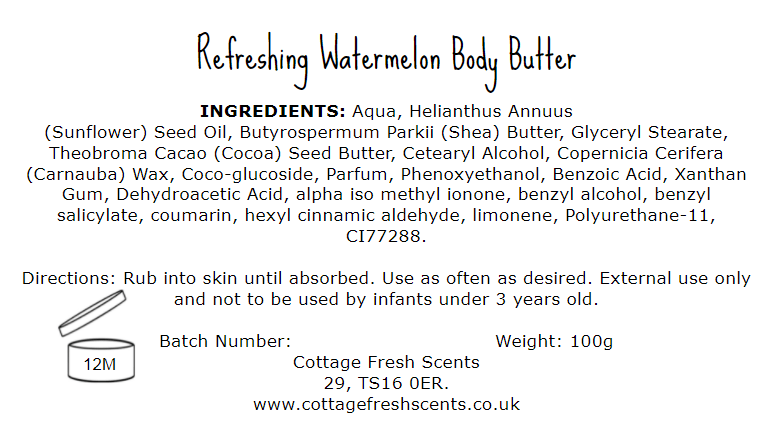 Refreshing Watermelon Luxury Whipped Body Butter Mousse - Body Butter - Cottage Fresh Scents