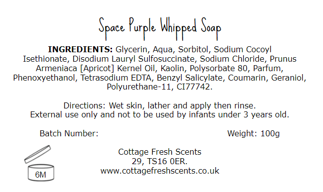 Space Purple Whipped Soap - Whipped Soap - Cottage Fresh Scents