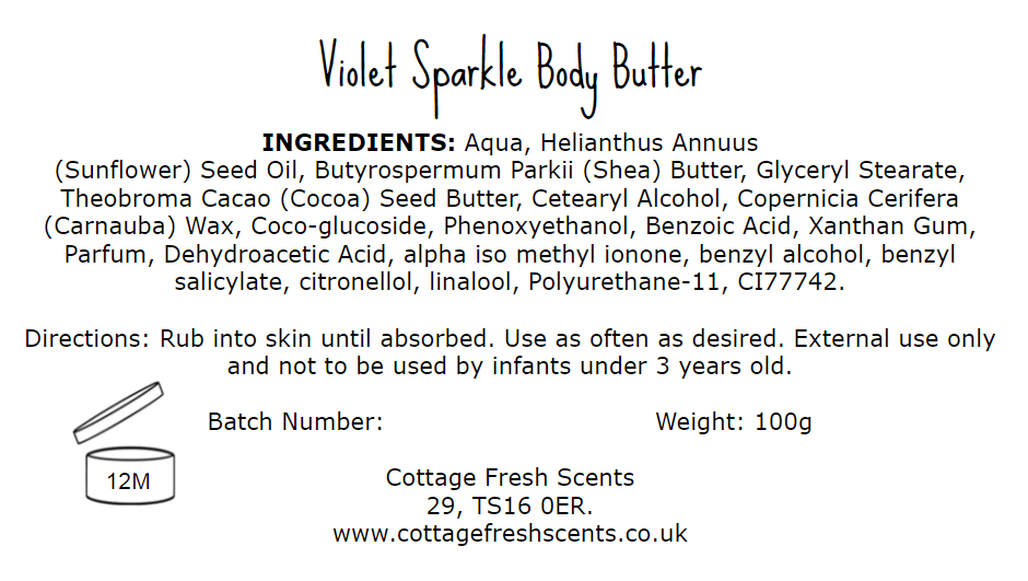 Violet Sparkle Luxury Whipped Body Butter Mousse - Body Butter - Cottage Fresh Scents
