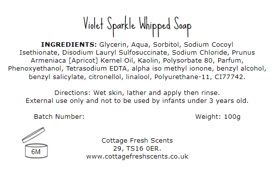 Violet Sparkle Whipped Soap - Whipped Soap - Cottage Fresh Scents