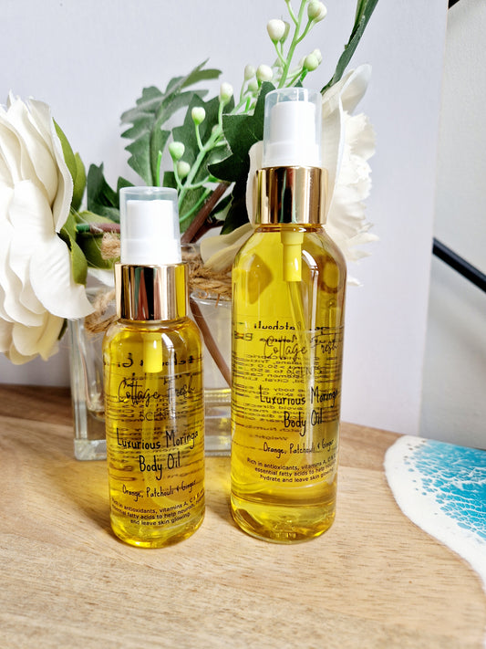 Natural Vegan - Luxurious Moringa Body Oil: Orange, Patchouli & Ginger Scented
