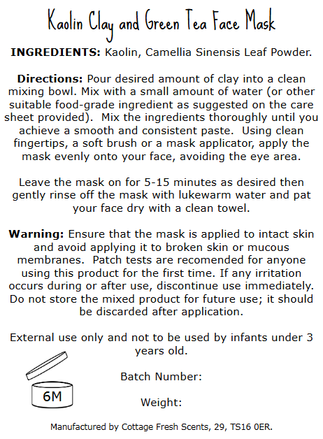 Kaolin & Green Tea Luxurious Dry Clay Face Mask