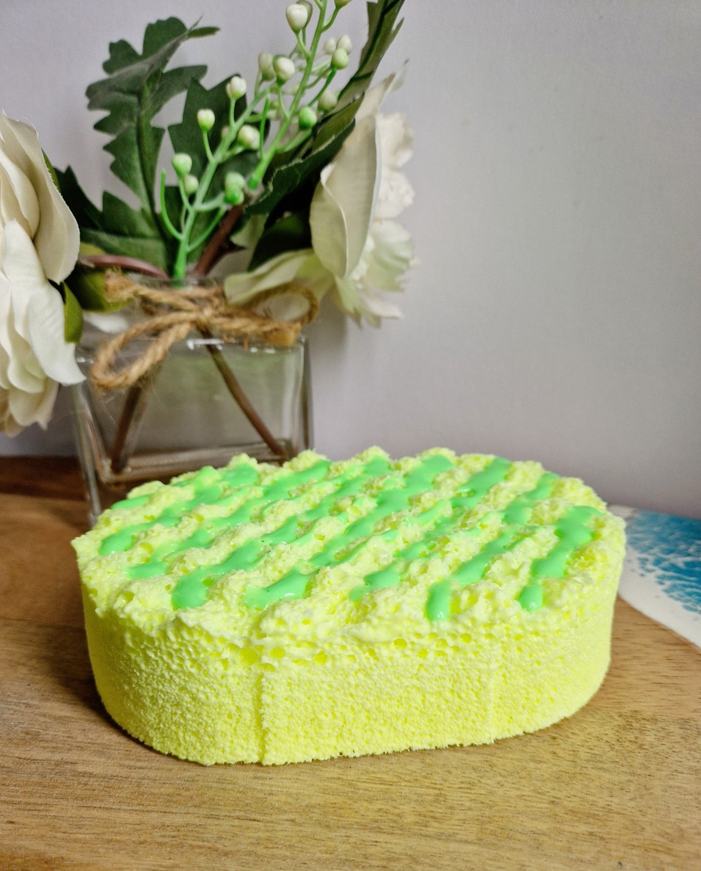 Citronella & Lemongrass Soap Infused Exfoliating Massage Sponge - Soap Sponge - Cottage Fresh Scents