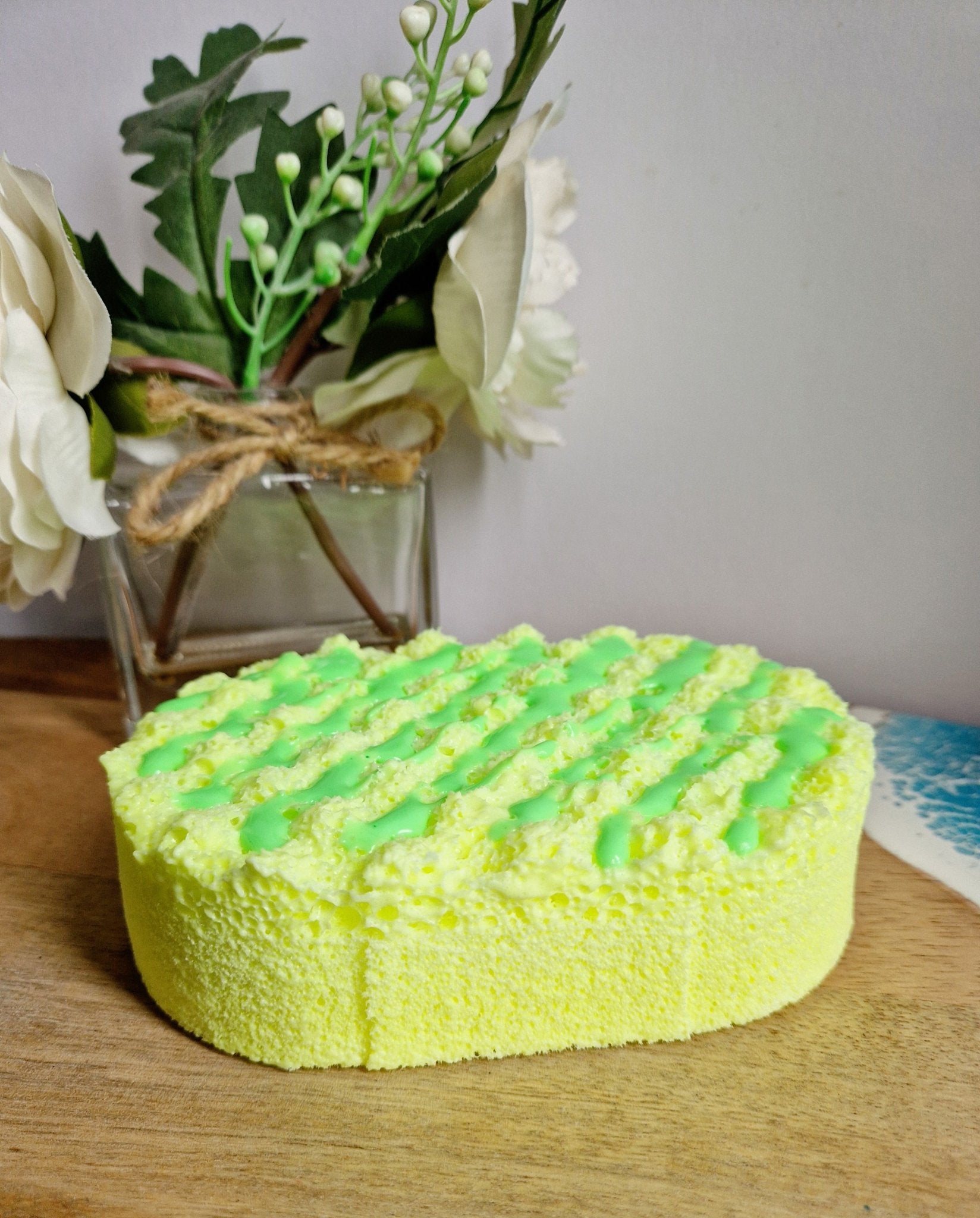 Citronella & Lemongrass Soap Infused Exfoliating Massage Sponge - Soap Sponge - Cottage Fresh Scents