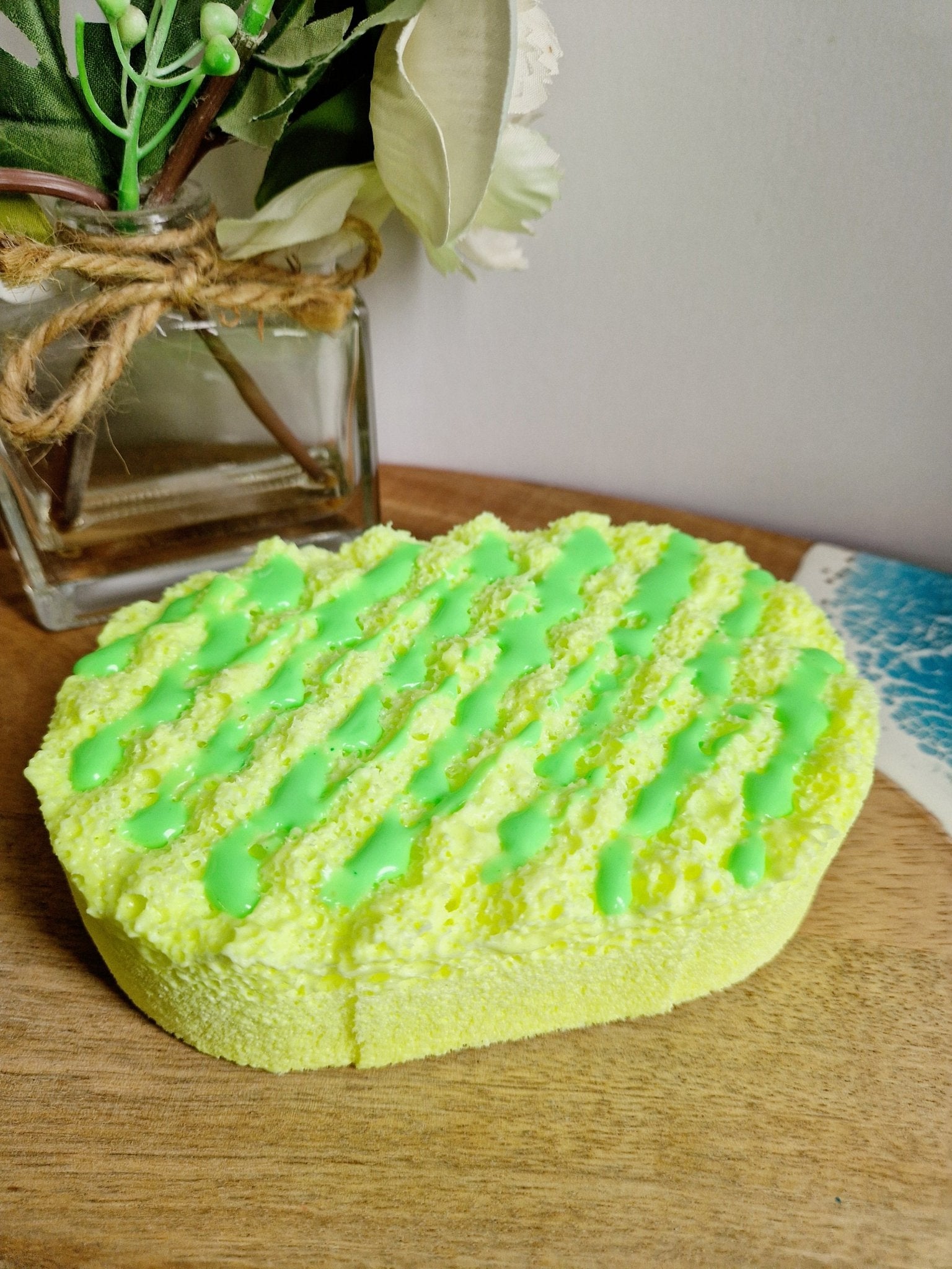 Citronella & Lemongrass Soap Infused Exfoliating Massage Sponge - Soap Sponge - Cottage Fresh Scents