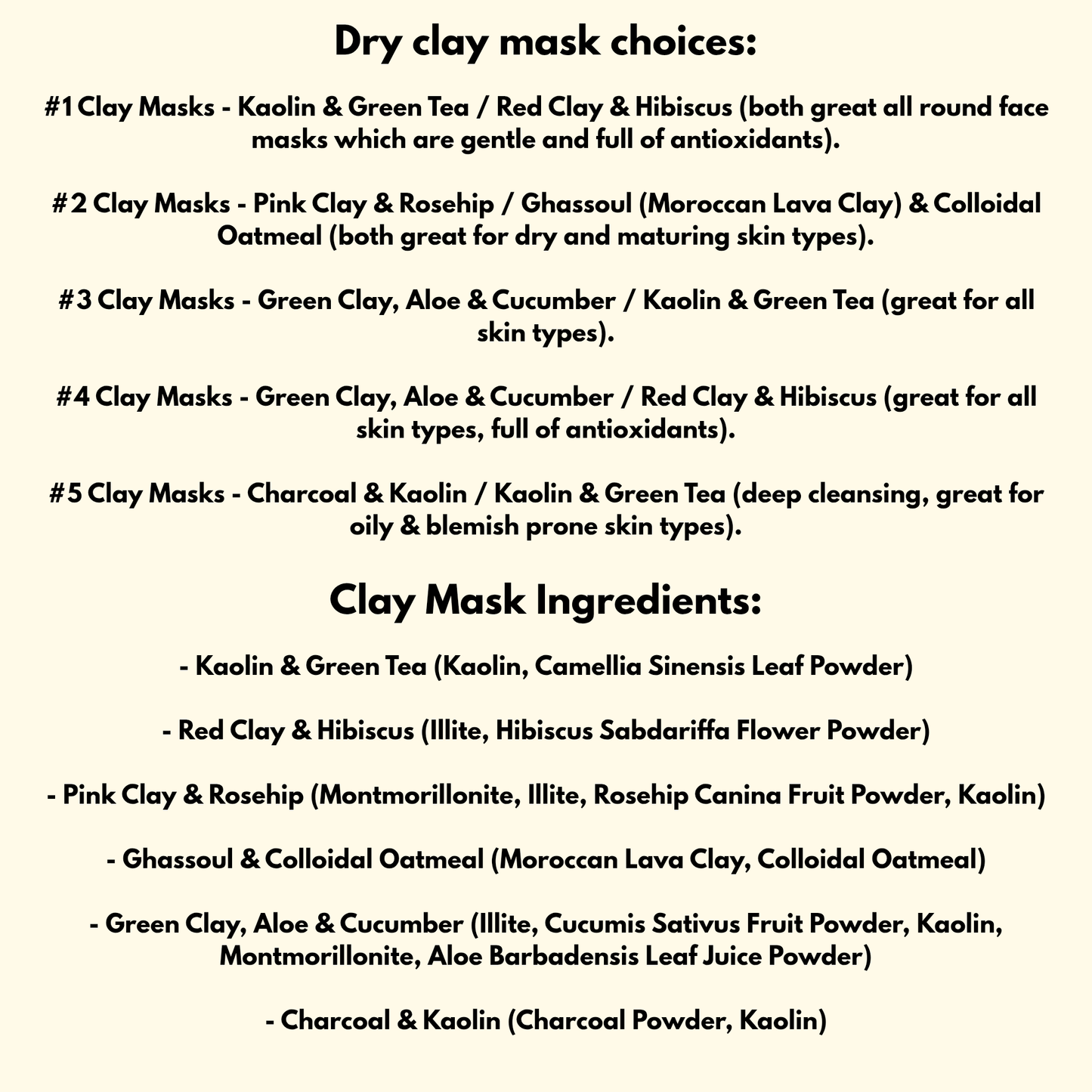Clay Face Mask Gift Set, Natural Vegan Skincare - Gift Set - Cottage Fresh Scents