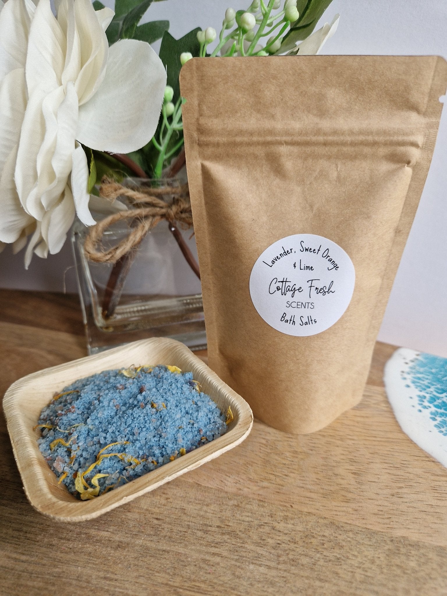Lavender, Sweet Orange & Lime Bath Salts - Vegan Self - Care Gift - Bath Salts - Cottage Fresh Scents