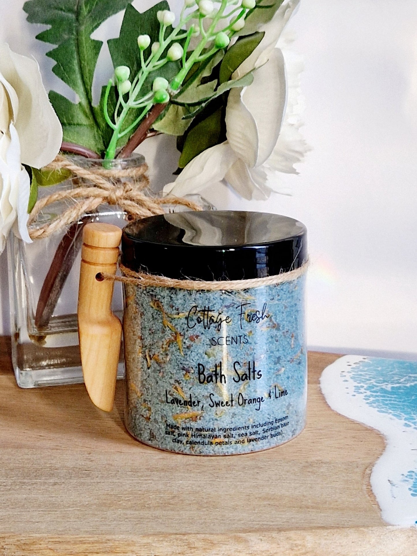 Lavender, Sweet Orange & Lime Bath Salts - Vegan Self - Care Gift - Bath Salts - Cottage Fresh Scents