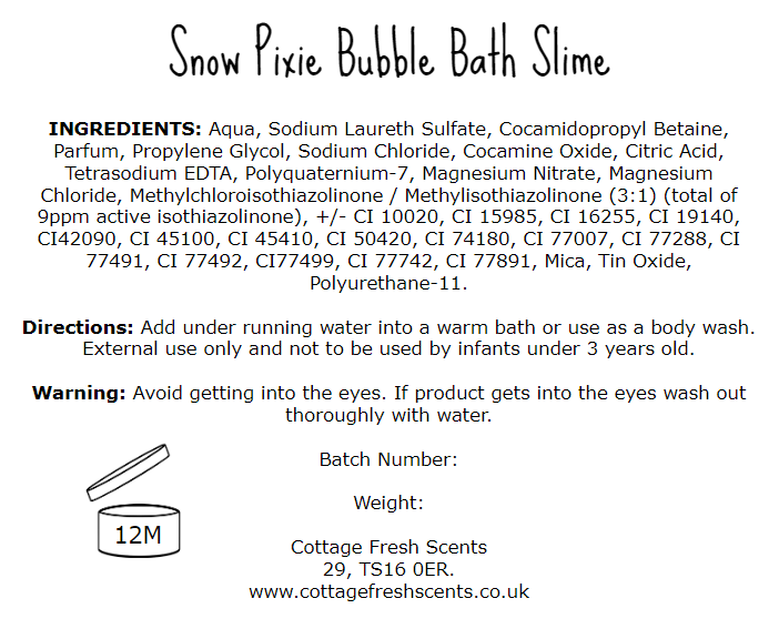 Magical Unicorn Bubble Bath Slime, Snow Pixie Scented - Bubble Bath - Cottage Fresh Scents