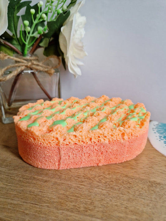 Mango Passion Soap Infused Exfoliating Massage Sponge - Soap Sponge - Cottage Fresh Scents