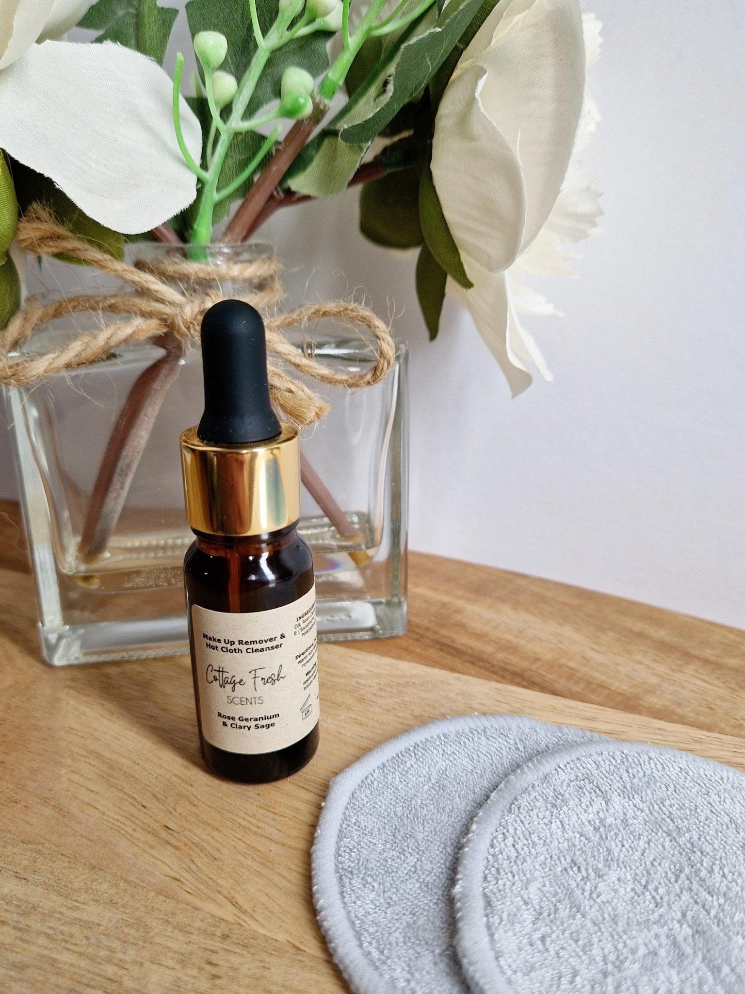 Natural Vegan - Hot Cloth Facial Cleanser and Make Up Remover: Geranium & Clary Sage Scented - Make Up Remover / Cleanser - Cottage Fresh Scents