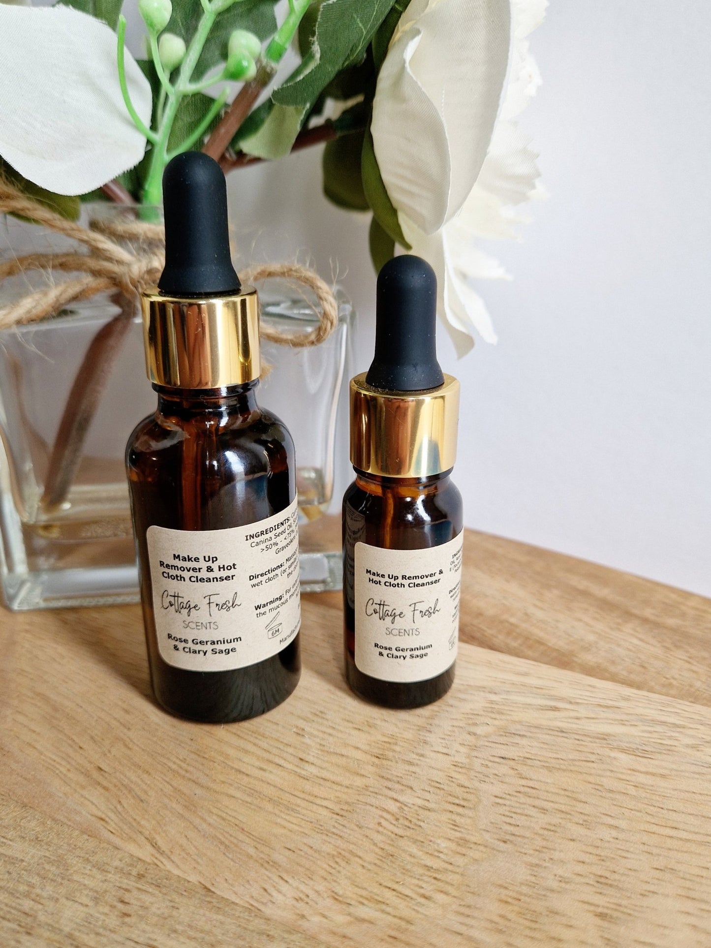 Natural Vegan - Hot Cloth Facial Cleanser and Make Up Remover: Geranium & Clary Sage Scented - Make Up Remover / Cleanser - Cottage Fresh Scents