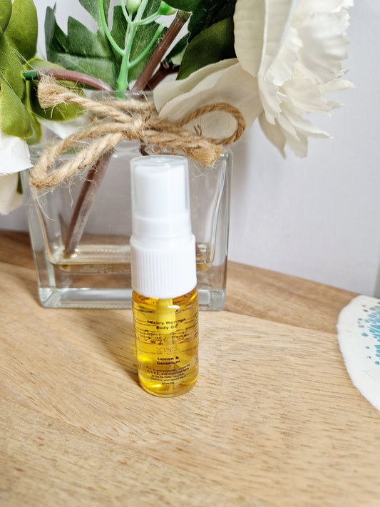 Natural Vegan - Luxurious Moringa Body Oil: Lemon & Geranium Scented - Body Oil - Cottage Fresh Scents