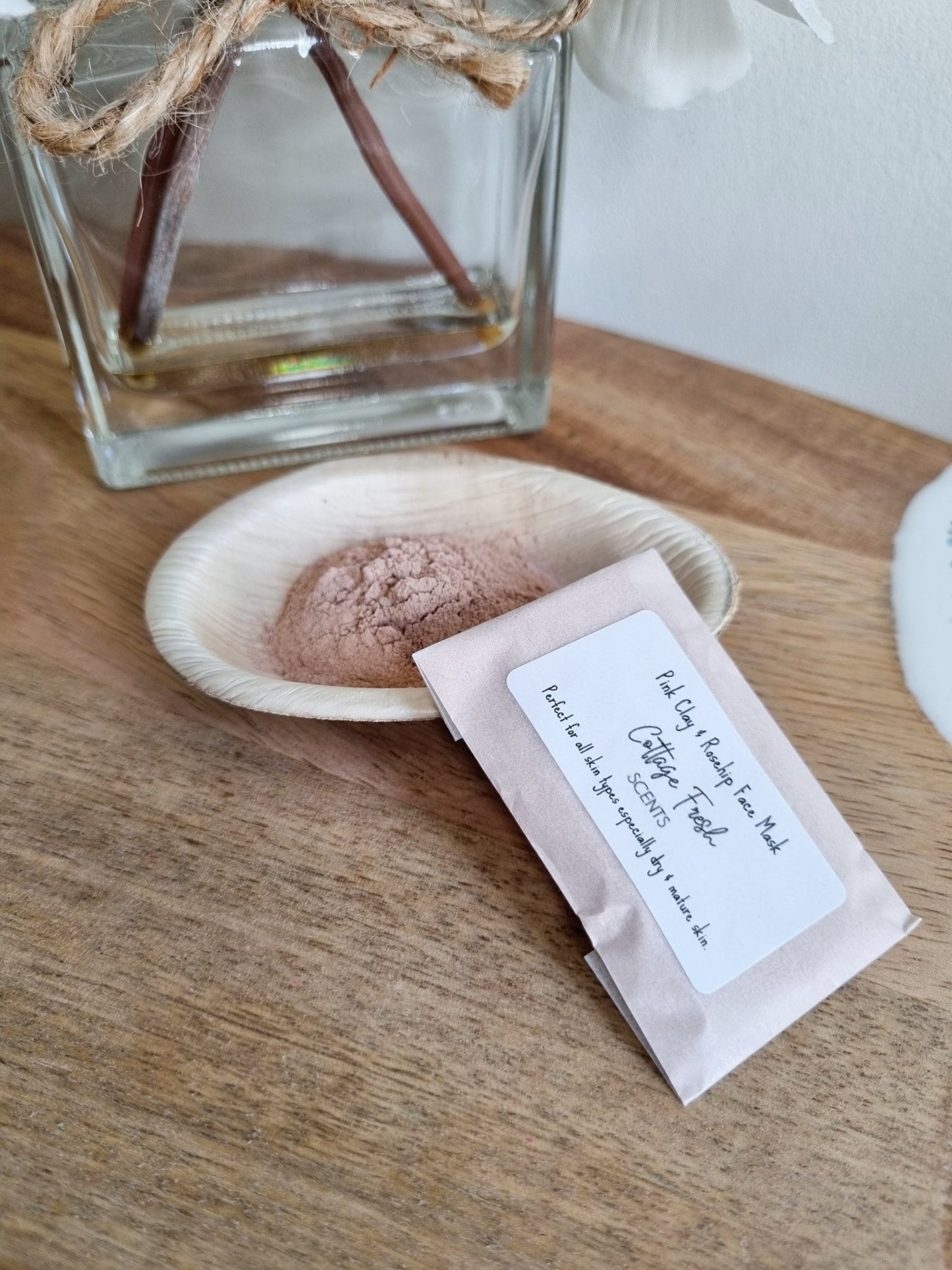 Pink Clay & Rosehip Powder Luxurious Dry Clay Face Mask - Dry Clay Face Mask - Cottage Fresh Scents