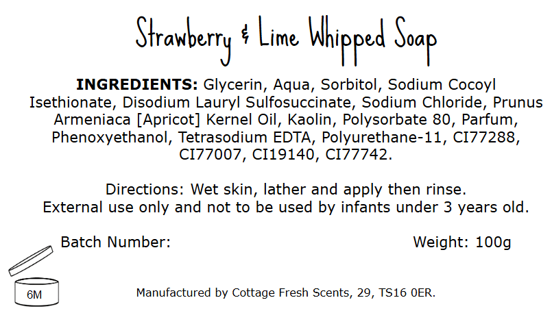 Strawberry & Lime Whipped Soap - Whipped Soap - Cottage Fresh Scents
