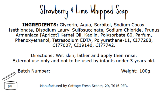 Strawberry & Lime Whipped Soap - Whipped Soap - Cottage Fresh Scents