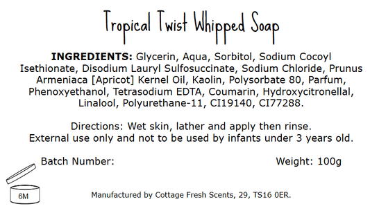 Tropical Twist Whipped Soap - Whipped Soap - Cottage Fresh Scents