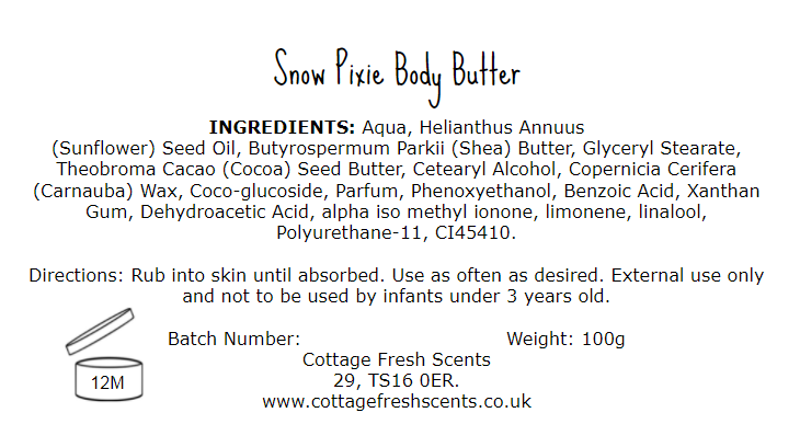 Snow Pixie Luxury Whipped Body Butter Mousse - Body Butter - Cottage Fresh Scents
