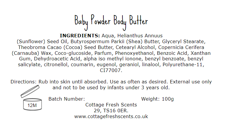 Baby Powder Luxury Whipped Body Butter Mousse - Body Butter - Cottage Fresh Scents
