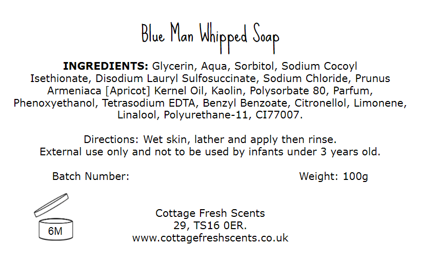 Blue Man Whipped Soap - Whipped Soap - Cottage Fresh Scents